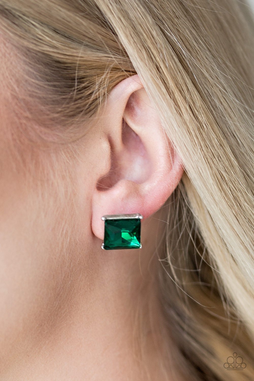 Paparazzi The Big Bang Green Post Earrings