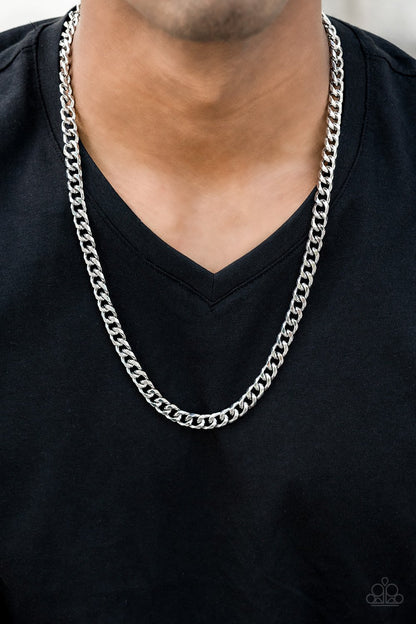 Paparazzi The Game CHAIN-ger Silver Men's Short Necklace