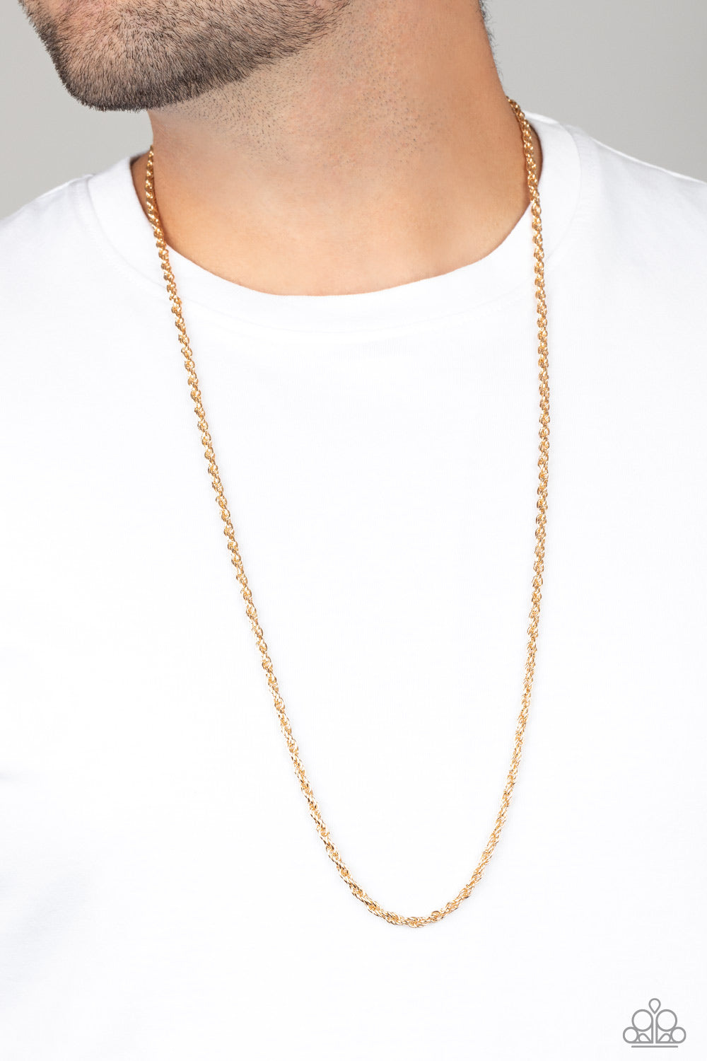 Paparazzi The Go-To Guy Gold Men's Long Necklace