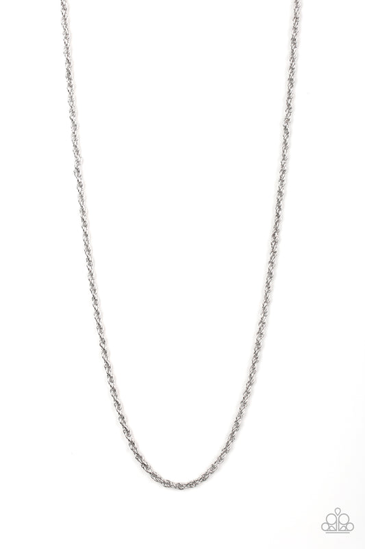 Paparazzi The Go-To Guy Silver Men's Long Necklace - P2MN-URSV-018XX