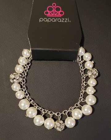 Paparazzi The GRANDEUR Tour White Clasp Bracelet - Fashion Fix Exclusive February 2021