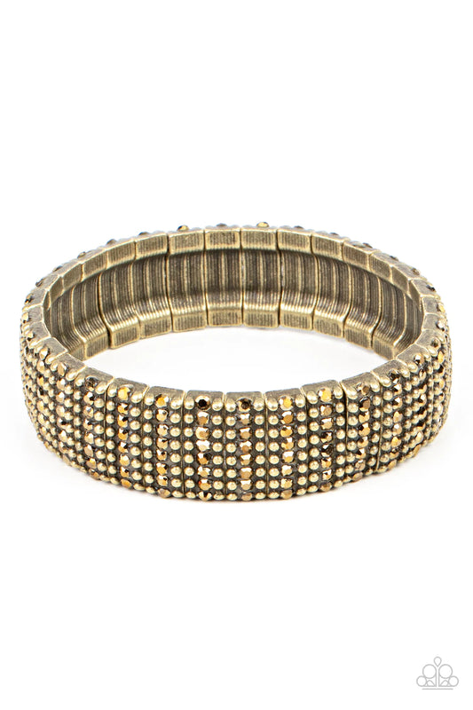 Paparazzi The GRIT Factor Brass Stretch Bracelet - P9RE-BRXX-118XX