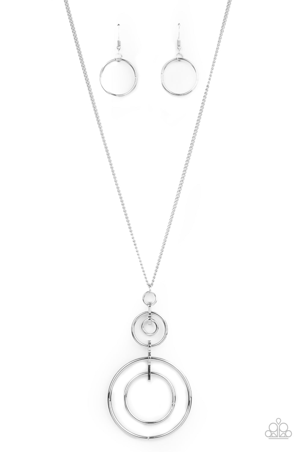 Paparazzi The Inner Workings Silver Long Necklace