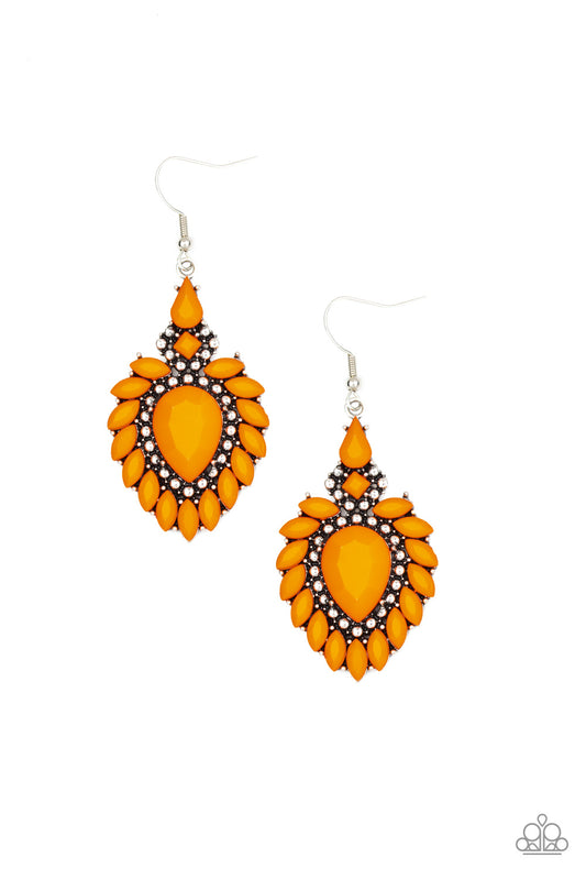 Paparazzi The Lioness Den Orange Fishhook Earrings