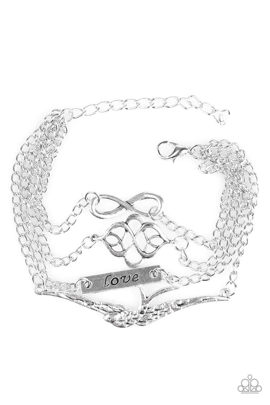 Paparazzi Then Love Swooped In Silver Clasp Bracelet - Life of the Party Exclusive - P9WH-SVXX-087XX