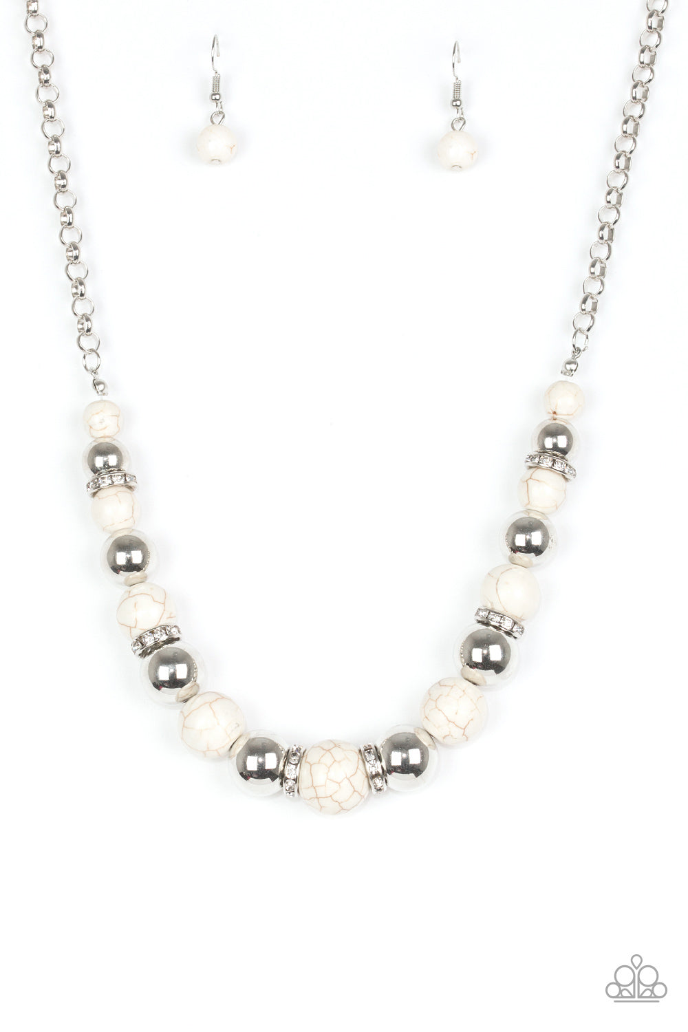 Paparazzi The Ruling Class White Stone Short Necklace