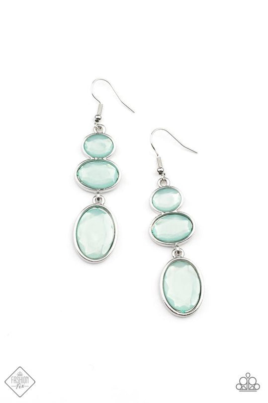 Paparazzi Tiers Of Tranquility Blue Fishhook Earrings  - Fashion Fix Glimpses of Malibu May 2021