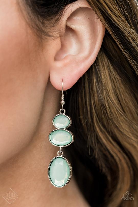 Paparazzi Tiers Of Tranquility Blue Fishhook Earrings  - Fashion Fix Glimpses of Malibu May 2021
