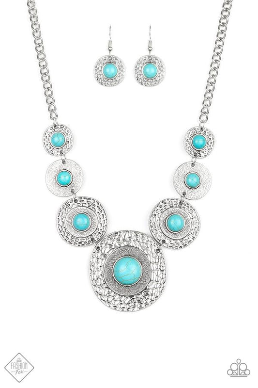 Paparazzi Tiger Trap Blue Stone Short Necklace - Fashion Fix Simply Santa Fe January 2020