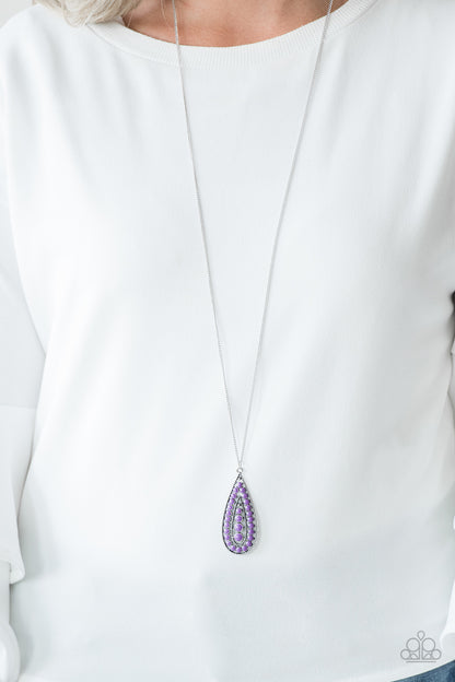 Paparazzi Tiki Tease Purple Long Necklace