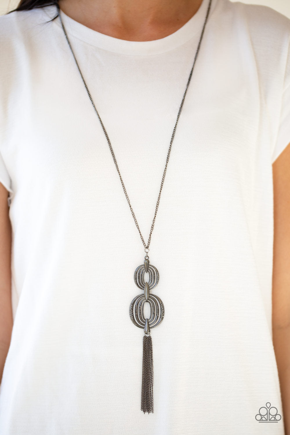 Paparazzi Timelessly Tasseled Black Long Necklace - P2IN-BKXX-156XX