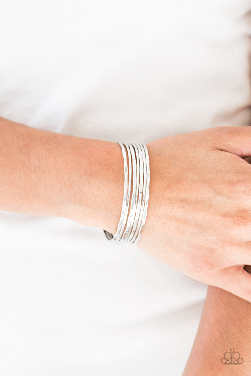 Paparazzi Timelessly Textured Silver Cuff Bracelet