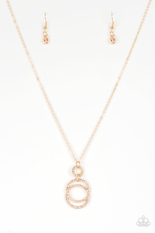 Paparazzi Timeless Trio Gold Long Necklace - P2RE-GDXX-245XX