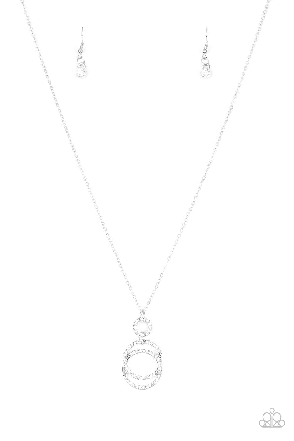 Paparazzi Timeless Trio White Long Necklace