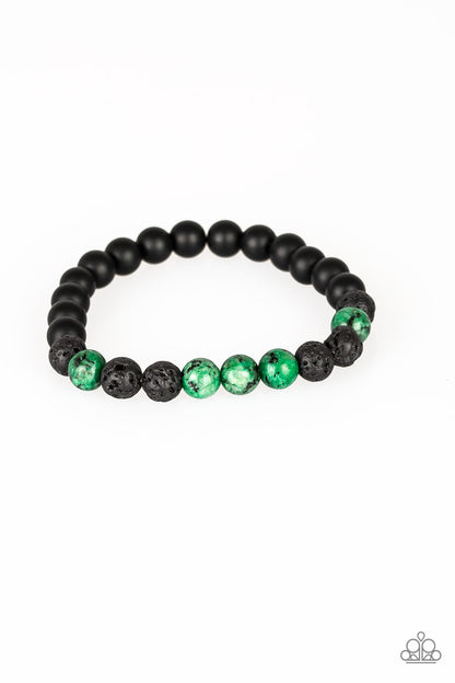 Paparazzi Tone Down Green Stretch Bracelet