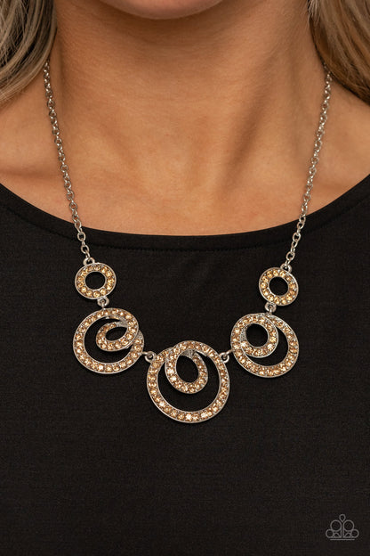 Paparazzi Total Head-Turner Brown Short Necklace
