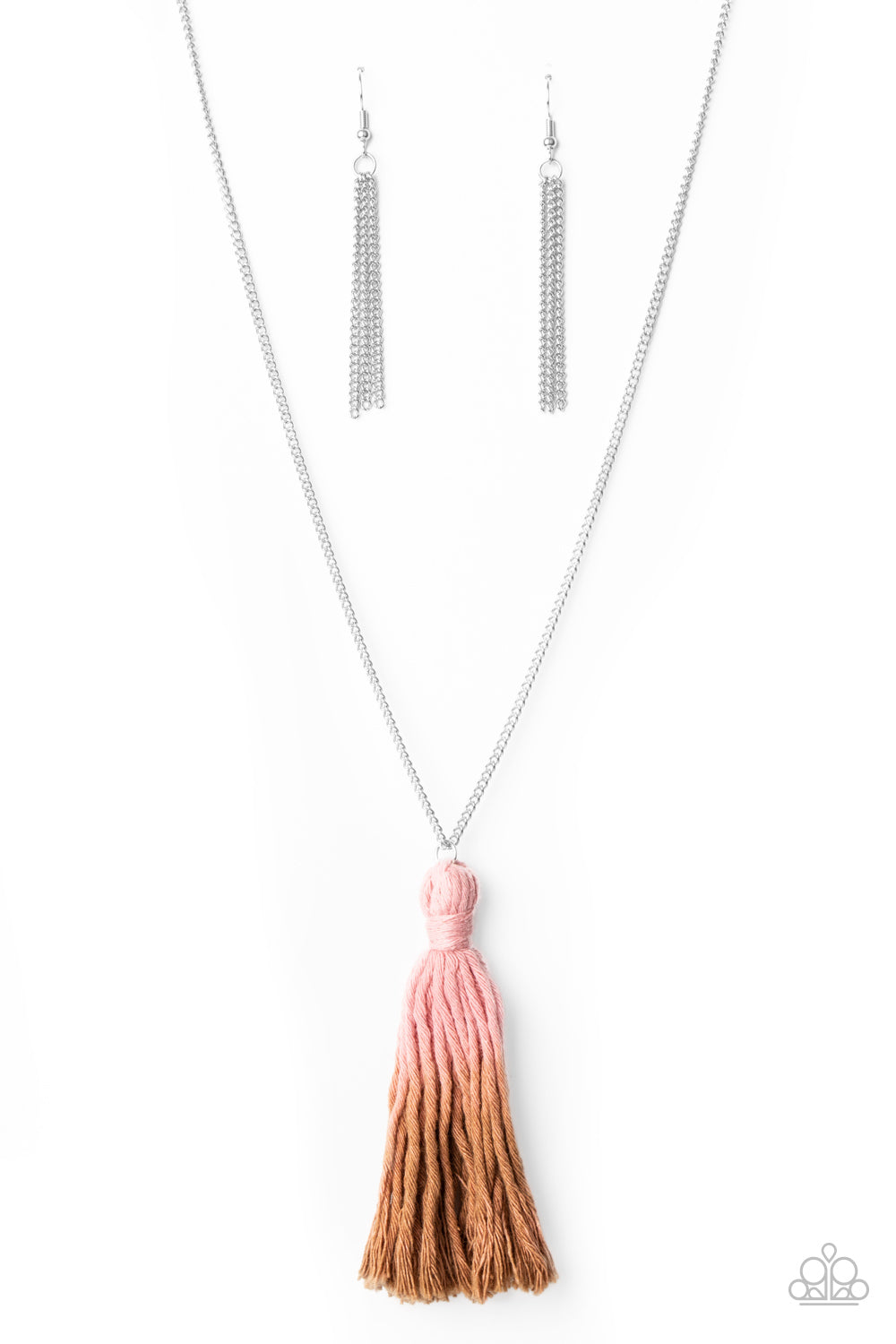 Paparazzi Totally Tasseled Pink Long Necklace
