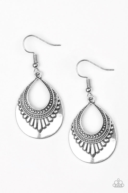 Paparazzi Totally Terrestrial Silver Fishhook Earrings