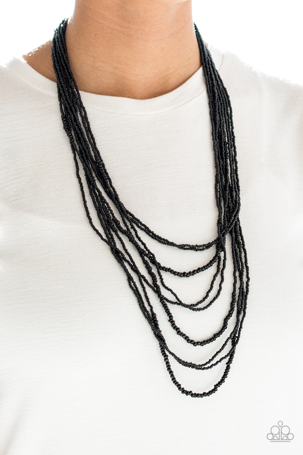 Paparazzi Totally Tonga Black Seed Bead Long Necklace