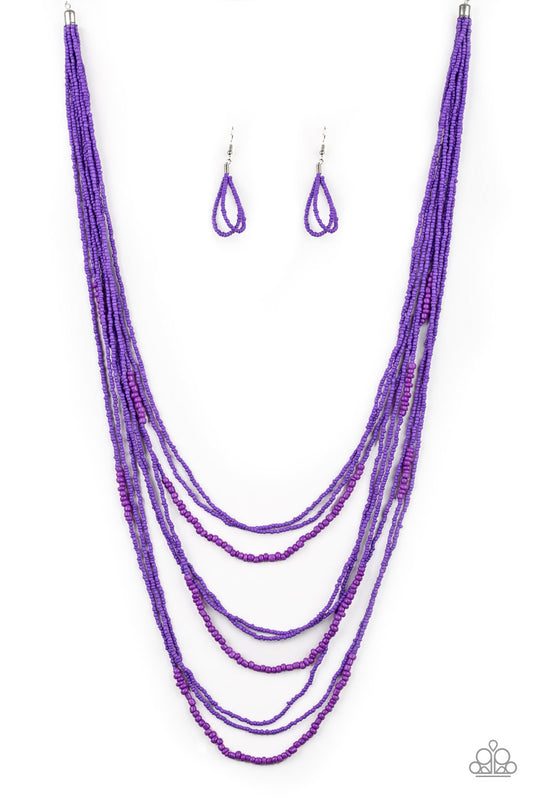 Paparazzi Totally Tonga Purple Seed Bead Long Necklace