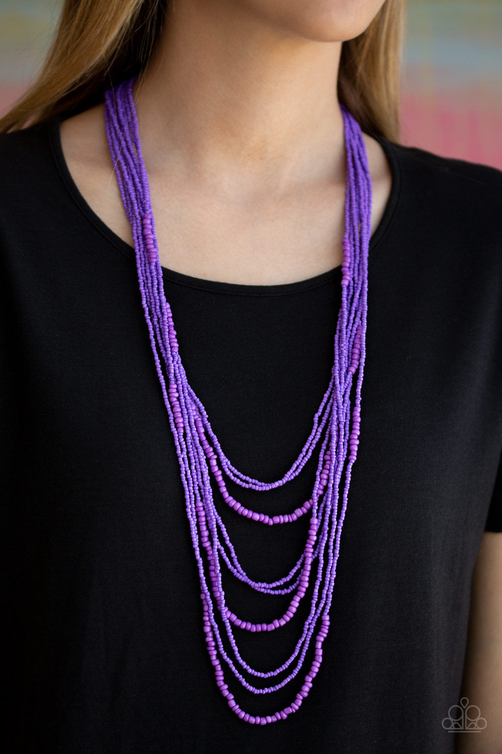 Paparazzi Totally Tonga Purple Seed Bead Long Necklace