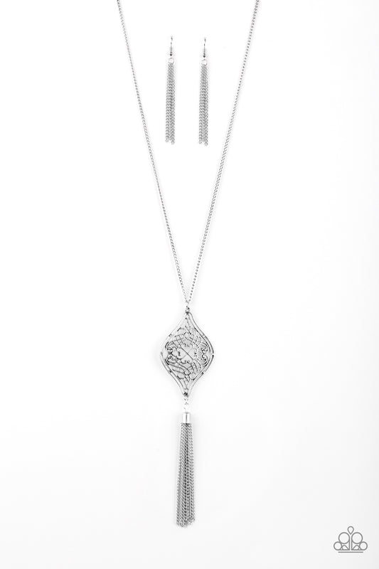 Paparazzi Totally Worth The TASSEL Silver Long Necklace