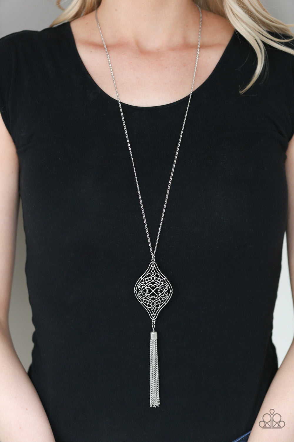 Paparazzi Totally Worth The TASSEL Silver Long Necklace