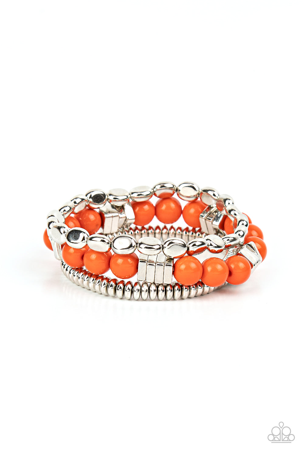 Paparazzi Tour de Tourist Orange Stretch Bracelet