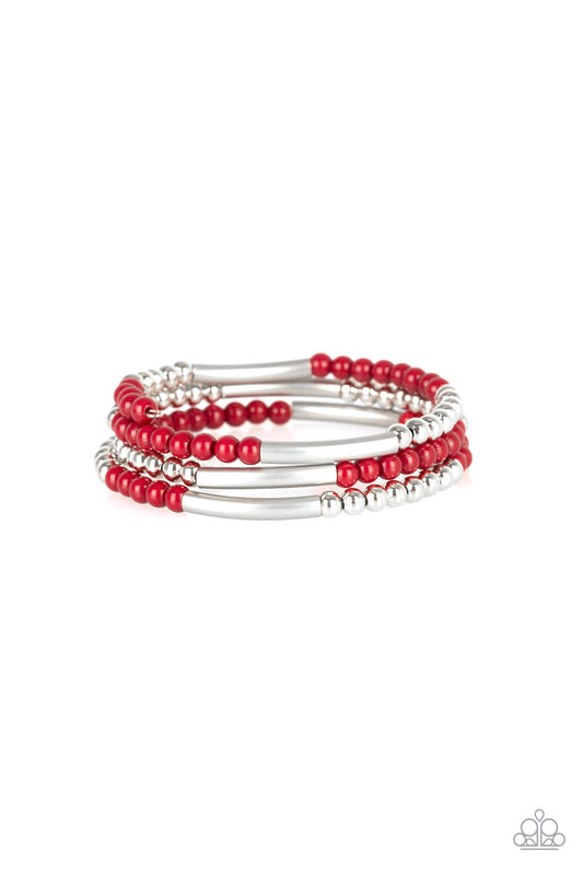 Paparazzi Tourist Trap Red Coil Bracelet