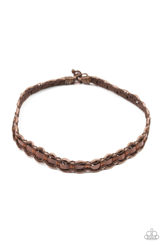 Paparazzi Track Tracker Brown Men's Short Necklace