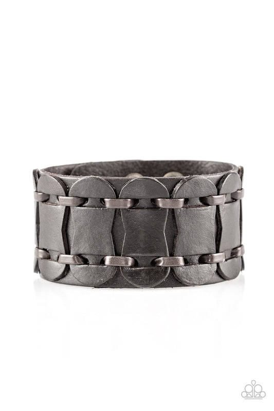 Paparazzi Traffic Control Brown Single Wrap Snap Bracelet