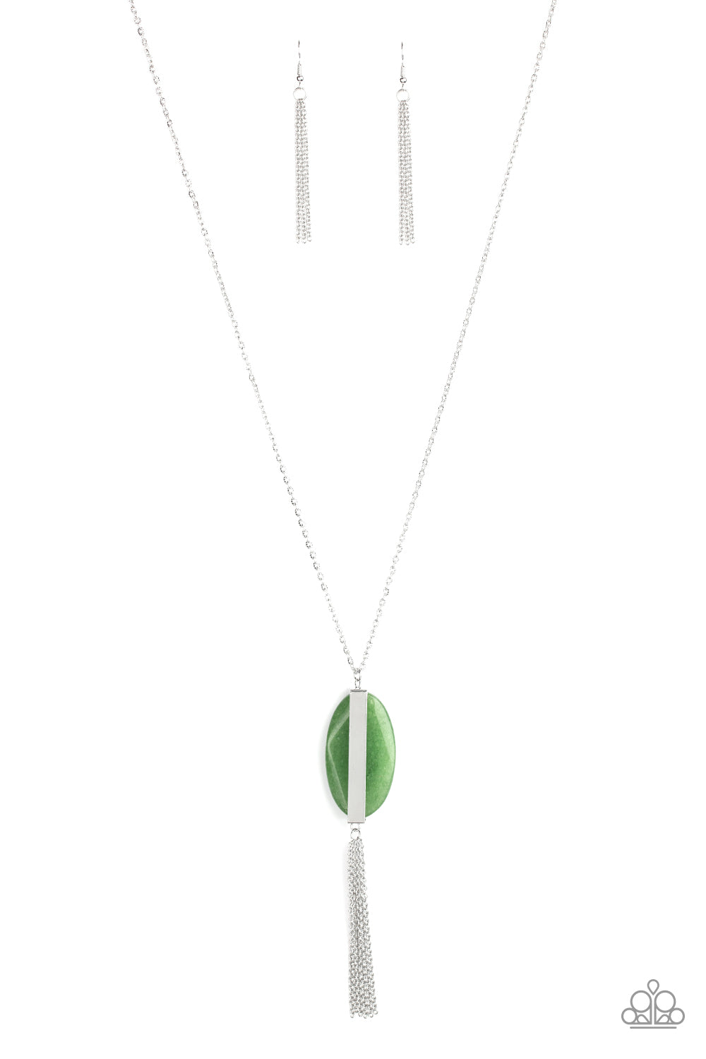 Paparazzi Tranquility Trend Green Long Necklace