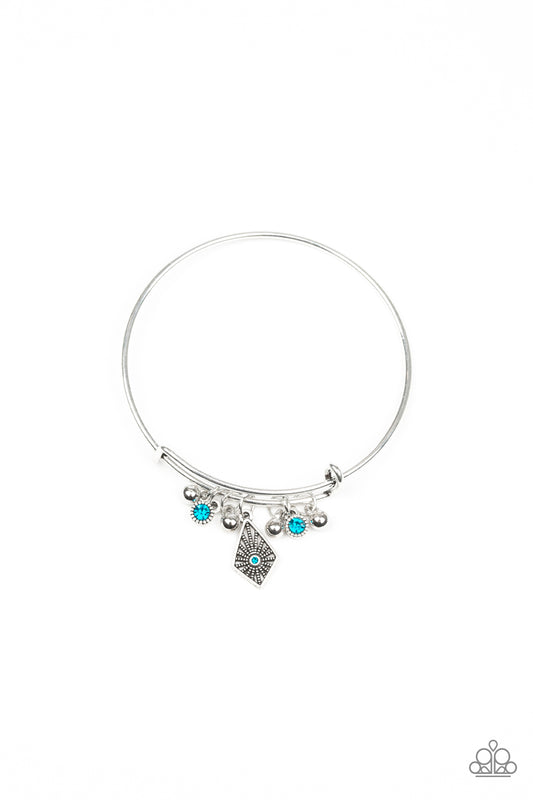 Paparazzi Treasure Charms Blue Bangle Bracelet