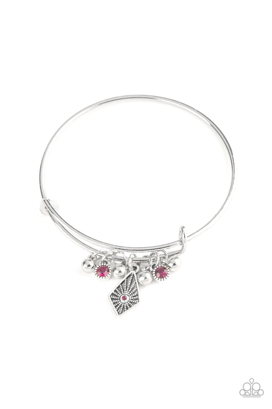 Paparazzi Treasure Charms Pink Bangle Bracelet