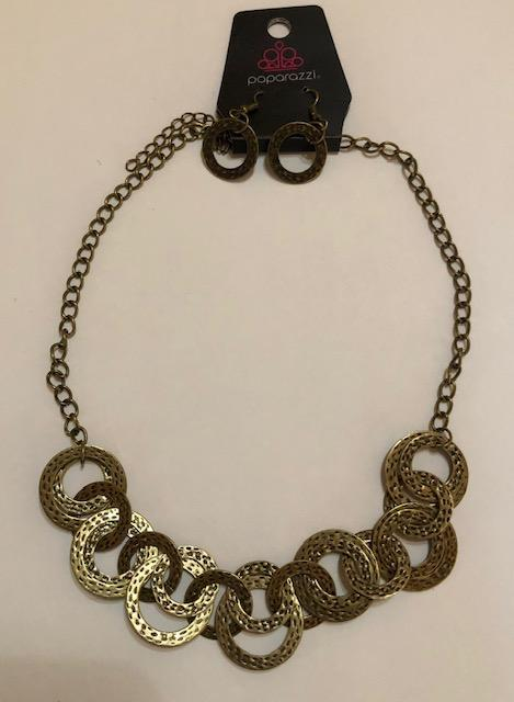 Paparazzi Treasure Tease Brass Short Necklace