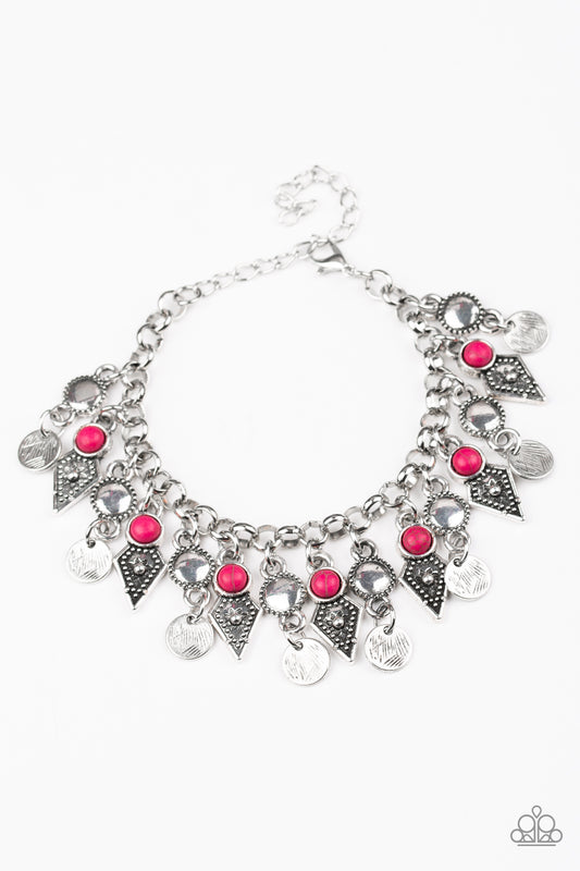Paparazzi Triassic Trade Route Pink Clasp Bracelet