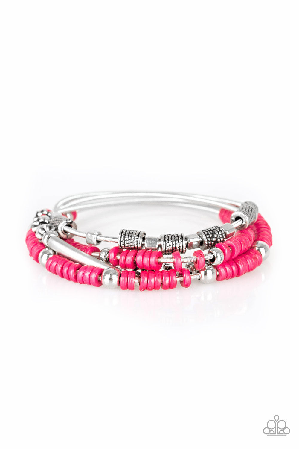 Paparazzi Tribal Spunk Pink Stretch Bracelet