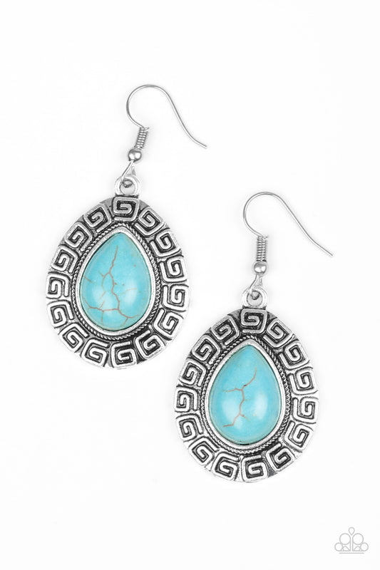 Paparazzi Tribal Tango Blue Fishhook Earrings