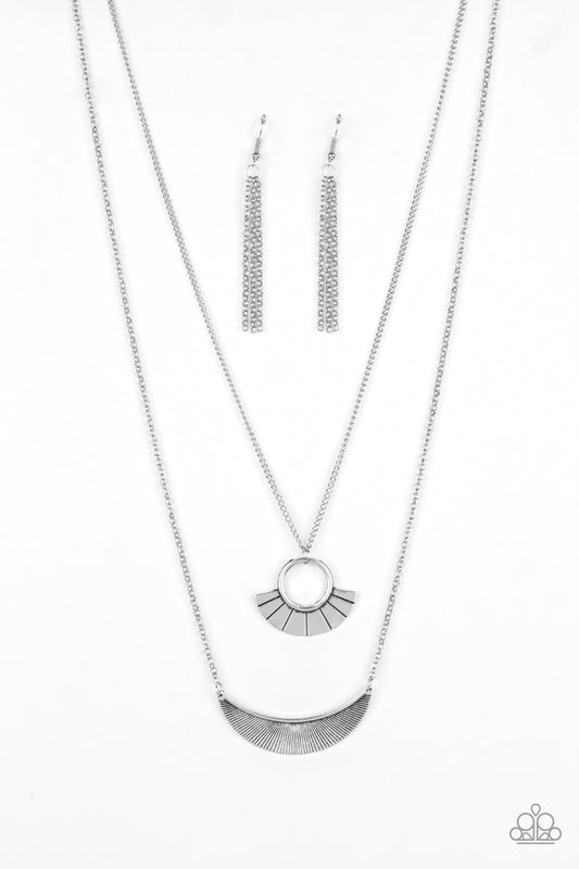 Paparazzi Tribal Trek Silver Long Necklace - P2DA-SVXX-203XX