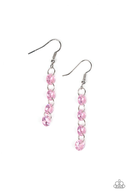 Paparazzi Triple-Down Effect Pink Fishhook Earrings - P5RE-PKXX-174XX