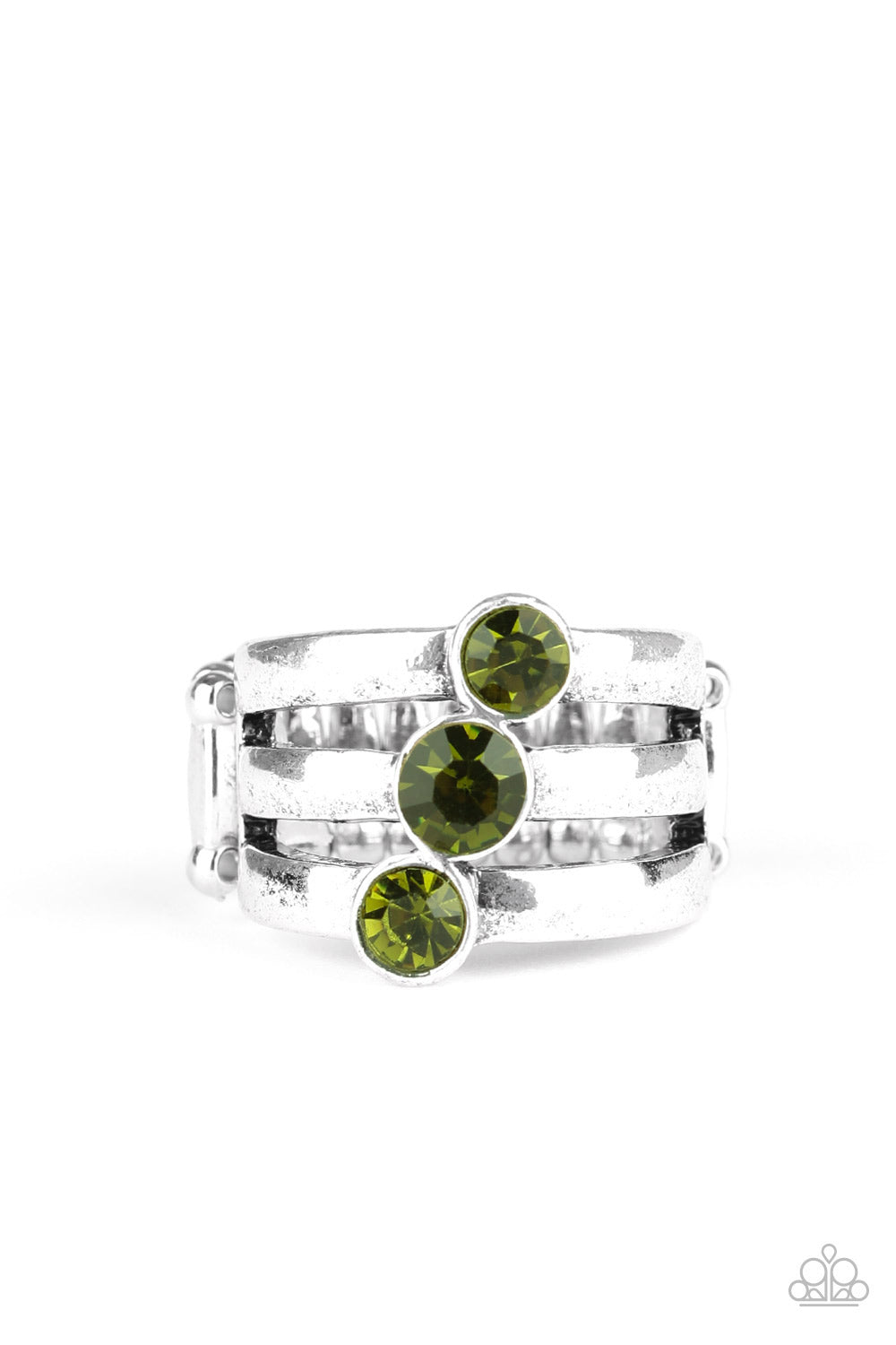 Paparazzi Triple The Twinkle Green Ring