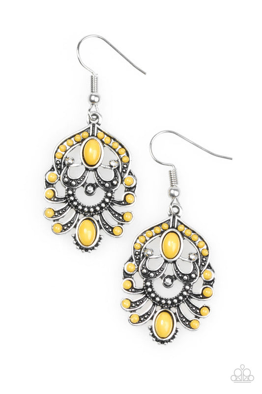Paparazzi Tropical Tropicana Yellow Fishhook Earrings