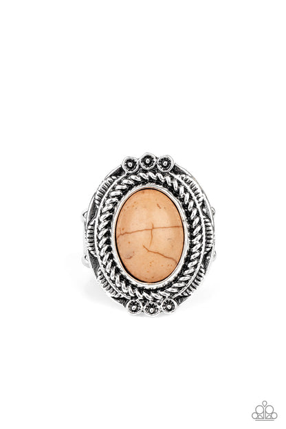 Paparazzi Tumblin' Tumbleweeds Brown Stone Ring