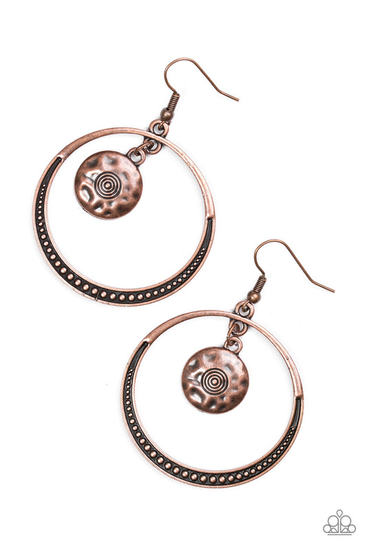 Paparazzi Tundra Trip Copper Fishhook Earrings
