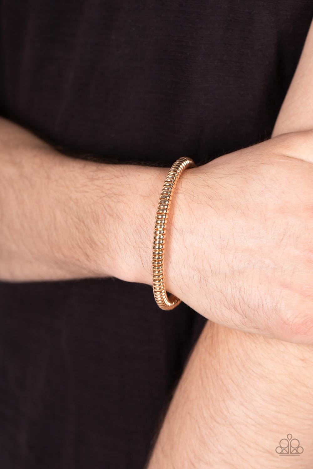 Paparazzi Turbocharged Gold Men's Cuff Bracelet