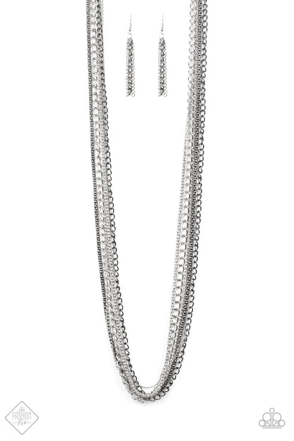 Paparazzi Turn Up The Mix Silver Long Necklace - Fashion Fix Magnificent Musings June 2019