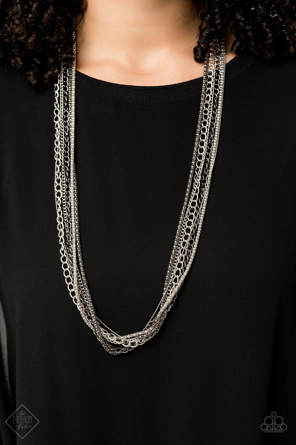 Paparazzi Turn Up The Mix Silver Long Necklace - Fashion Fix Magnificent Musings June 2019