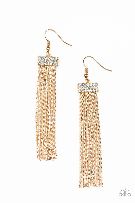 Paparazzi Twinkling Tapestry Gold Fishook Earrings