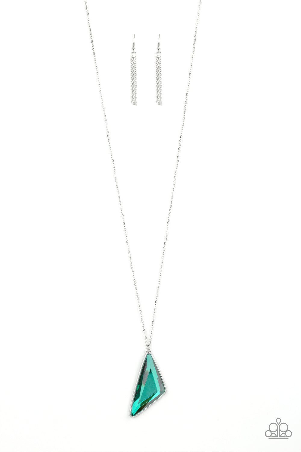 Paparazzi Ultra Sharp Green Long Necklace