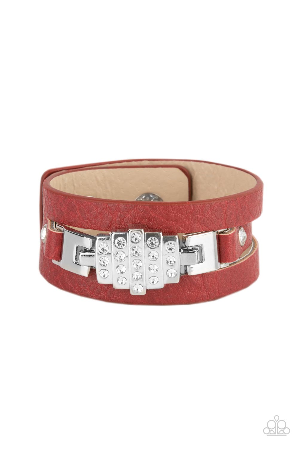 Paparazzi Ultra Urban Red Single Wrap Snap Bracelet